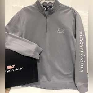 Vineyard Vines Mens LS 1/4 zip Mock Neck “Vintage Whale” Fleece Pullover New